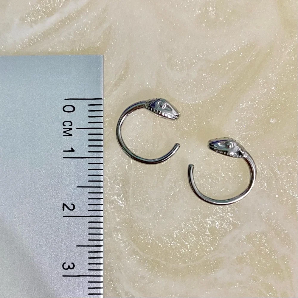 Sterling Silver S925 Snake Hoop Earrings